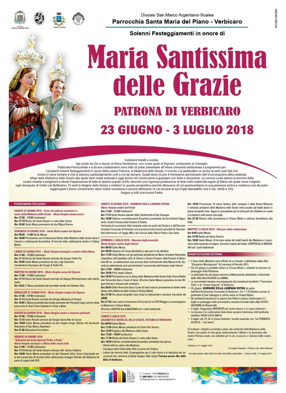 programma Festa Madonna delle Grazie 2018